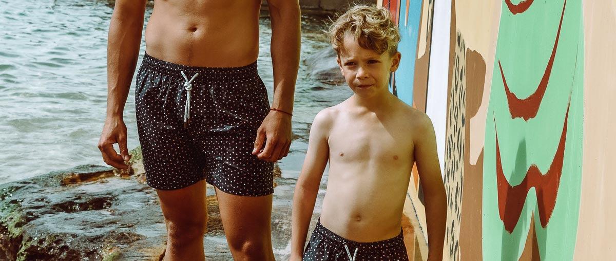 Unique and Fun Patterns for Father and Son Swimwear - Bondi Joe Swimwear