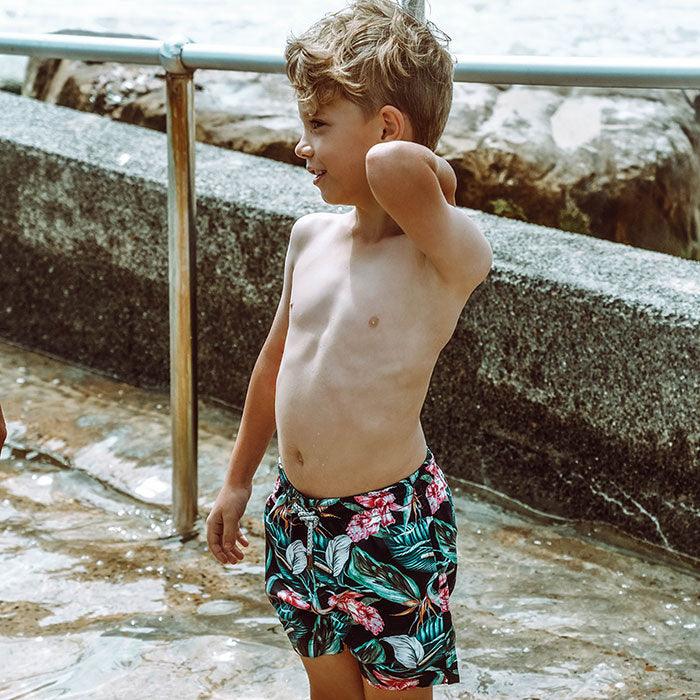 Roscoe Green Boys Swim Trunk-Bondi Joe Swimwear